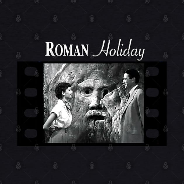 Audrey Hepburn at the Mouth of Truth in Roman Holiday - for Dark Colors by Gromit